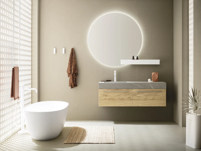 Sky Pregiati Special 07 - Wall-mounted vanity unit with integrated washbasin _ Arbi Arredobagno